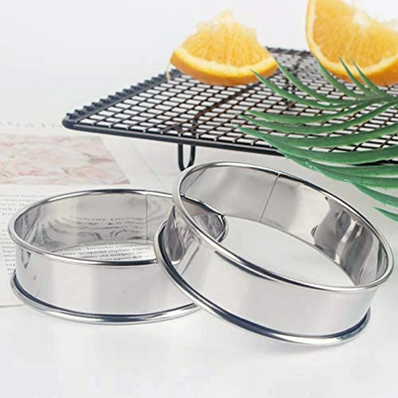 Double Rolled Tart Rings English Muffin Professional Crumpet Set of 4 |