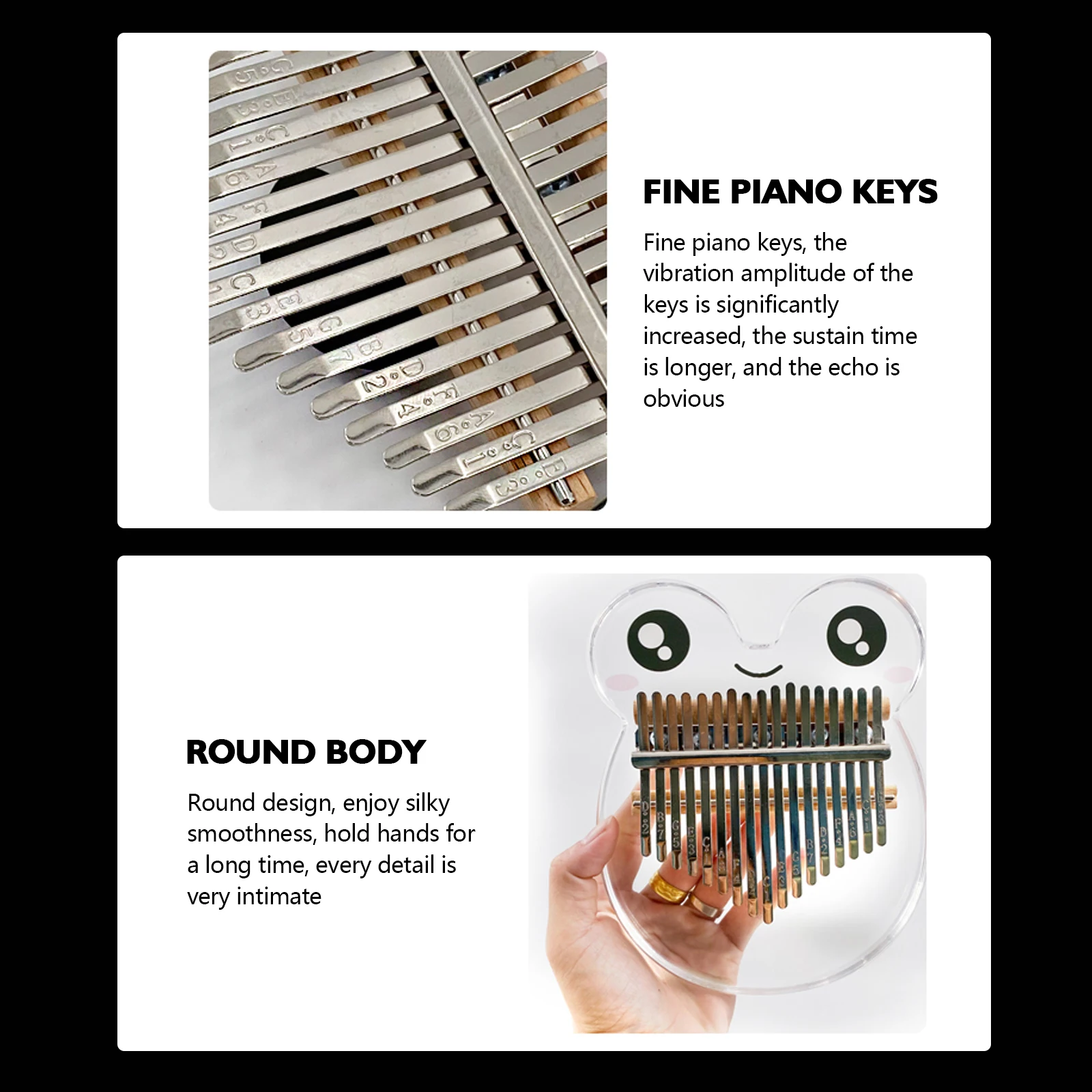 

17 Key Cute Acrylic Kalimba Thumb Piano Mini Transparent Finger Piano Keyboard Instrument Christmas Gift for Children Beginner