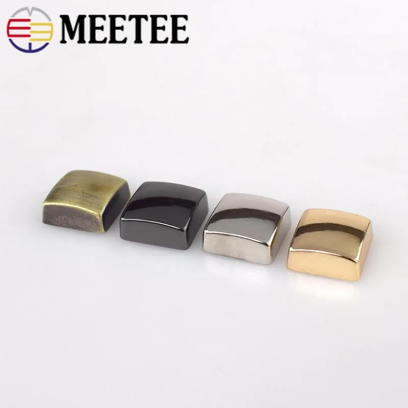 Meetee 10/30 шт. 12*12 мм металлическая сумка Пряжка квадратные заклепочные винты пряжки