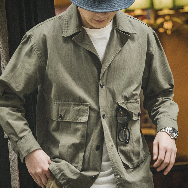 

Maden M65 Jackets For Men Army Green Oversize Denim Jacket Military Vintage Casual Windbreaker Solid Coat Clothes Retro Loose