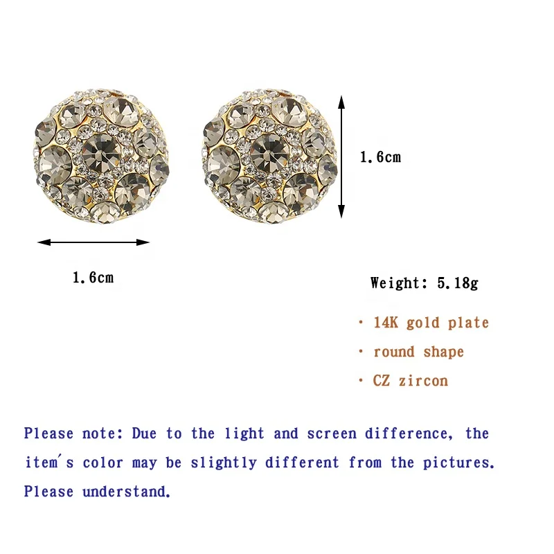 

ONYSS 14K Gold Plating CZ Crystal Zircon Shinny Stud Earrings for Women Accessories
