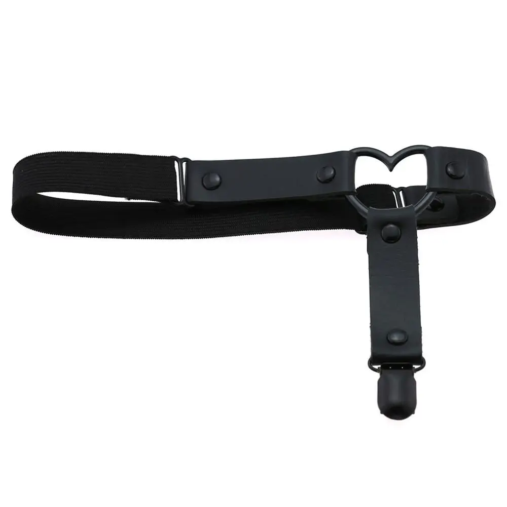 Ремень для подвязок KMVEXO кожаный с черным сердцем в уличном стиле хараджаку