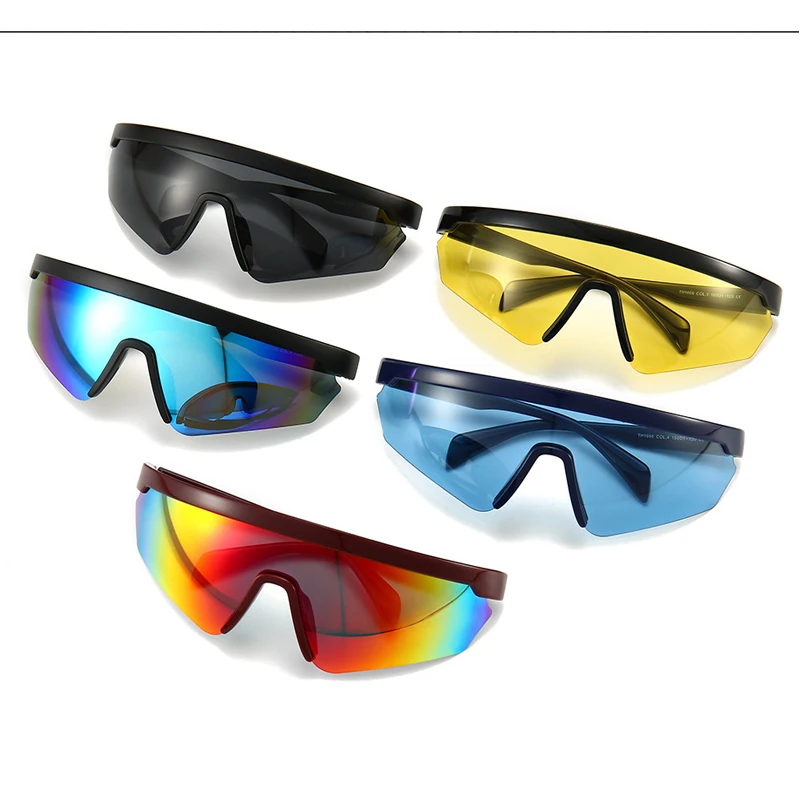 

2020 High Quality Fashion Outdoor Sports Shield Style TR Polarized Sunglasses Color Mirror Brand Design Casual Sunglasses UV400