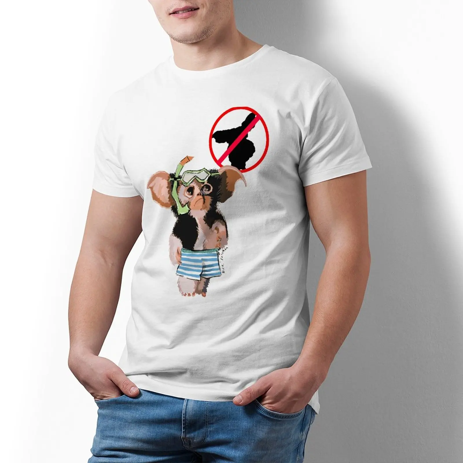 

Футболка Gizmo Gremlin, Классическая модная футболка из 100 хлопка с принтом, модель 5xl