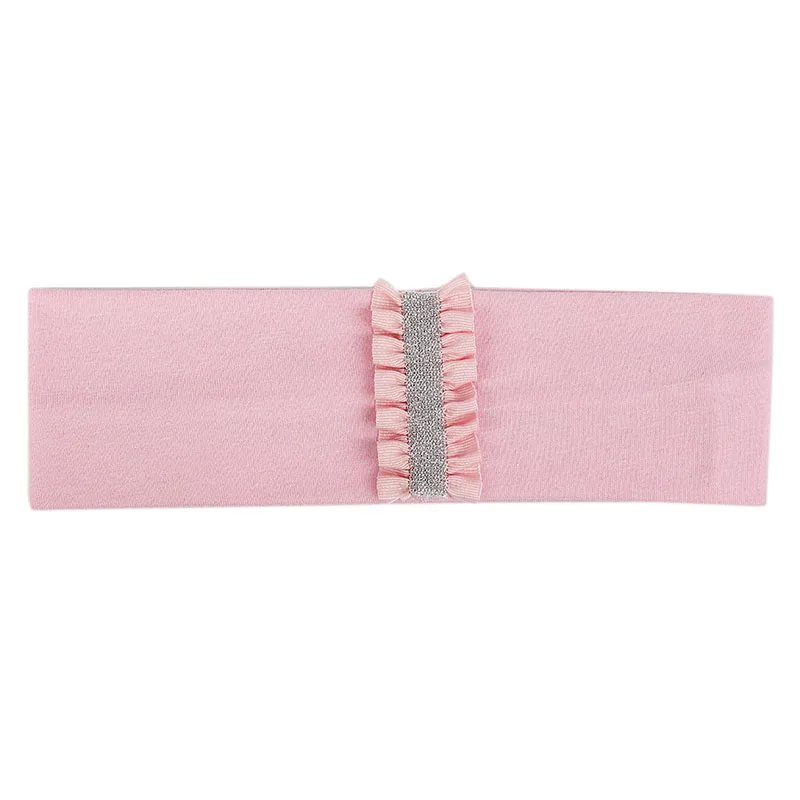 pink pink Geebro/Детские Серебристые полосатые эластичные хлопковые повязки для волос, милые детские одноцветные тюрбаны для девочек и мальчиков, аксессуары для волос - Цвет: pink pink