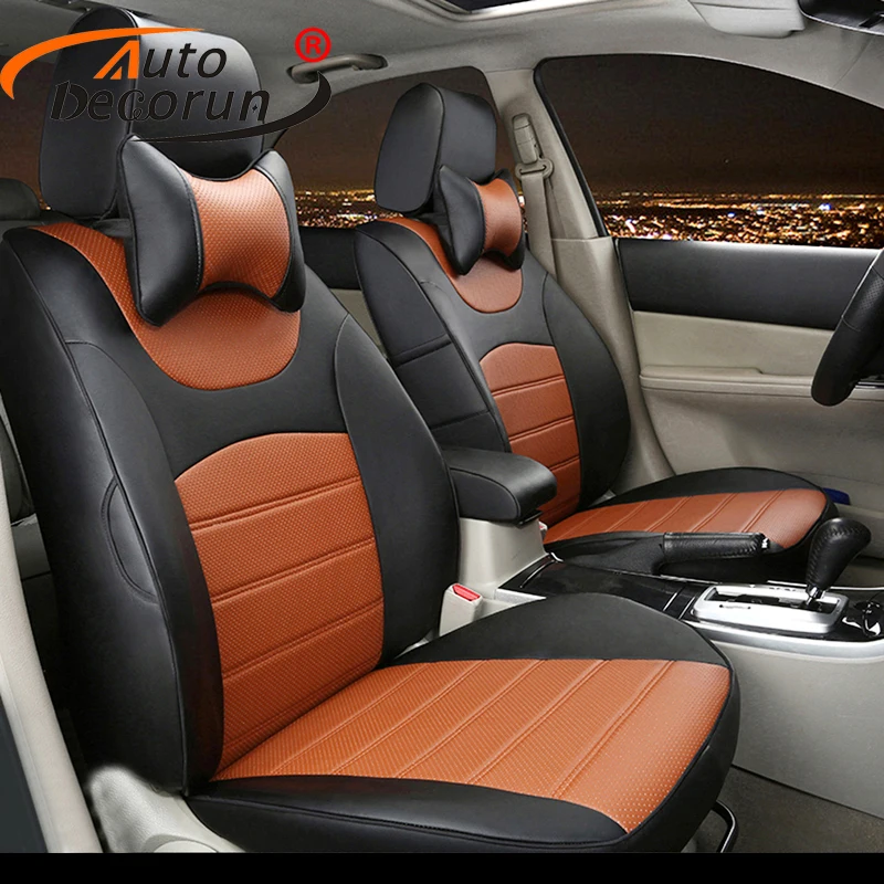 Чехлы AutoDecorun на автомобильные сиденья для Audi A4, набор подушек на сиденья из искусственной кожи, защитные аксессуары для интерьера