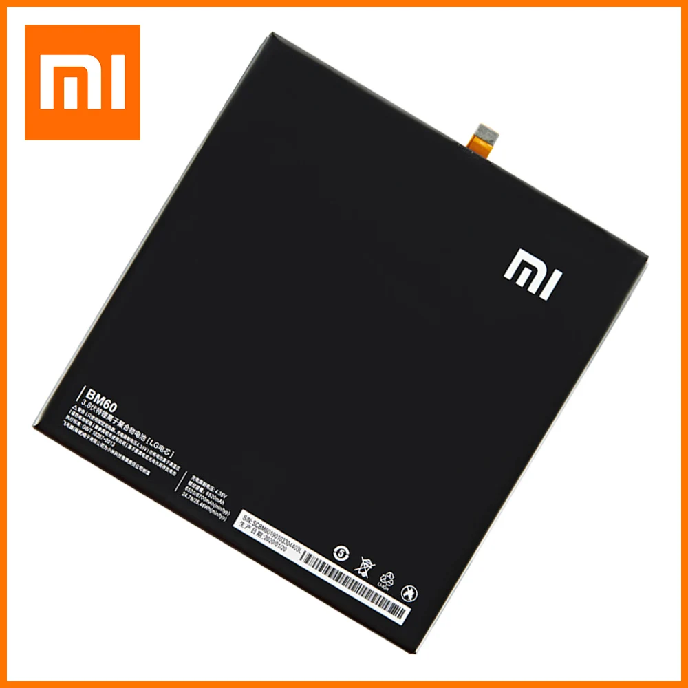 Xiaomi Оригинальная новая батарея BM60 на 6520 мАч для Pad 1 Mipad A0101 планшетов - высокое качество подлинных батарей с бесплатными инструментами.