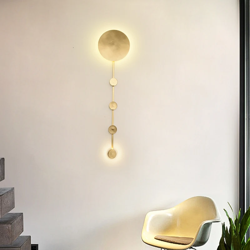 Full Copper Designer Arts Personality Wall Lamp Villa A Living Room Bedroom Model Between Hotel Reception Decoration | Лампы и