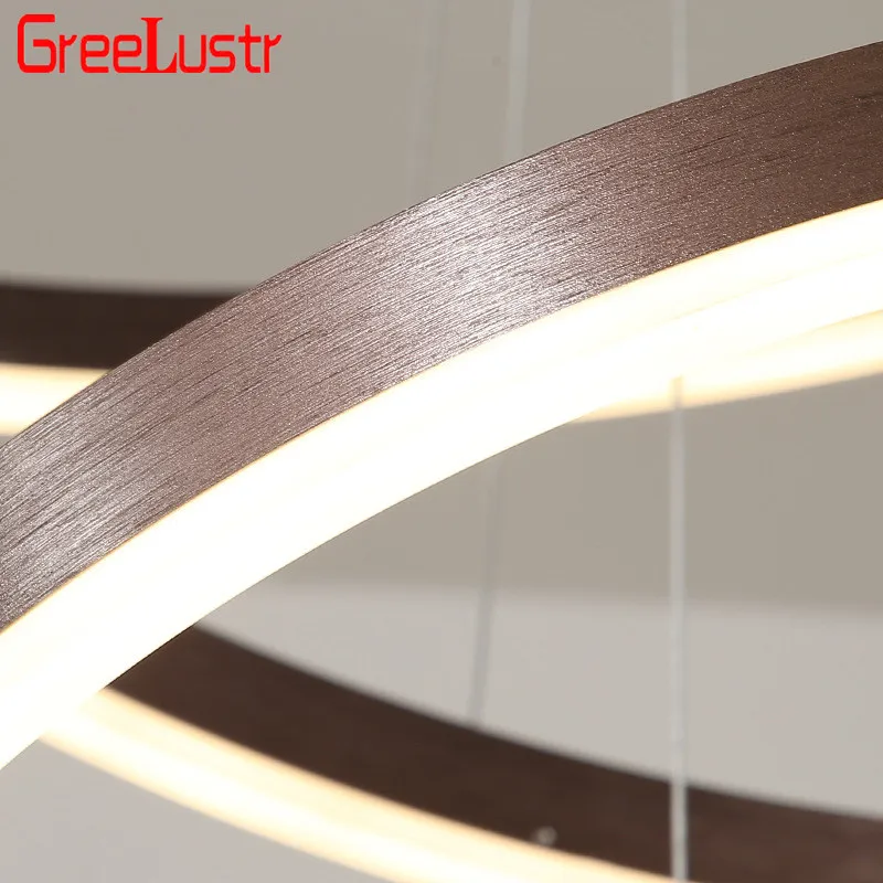 

Modern Circel led Chandelier Light Fixture Rings Design Nordic Gold/Coffee Hanging Lamp Dimming Withe remote Led Lustres