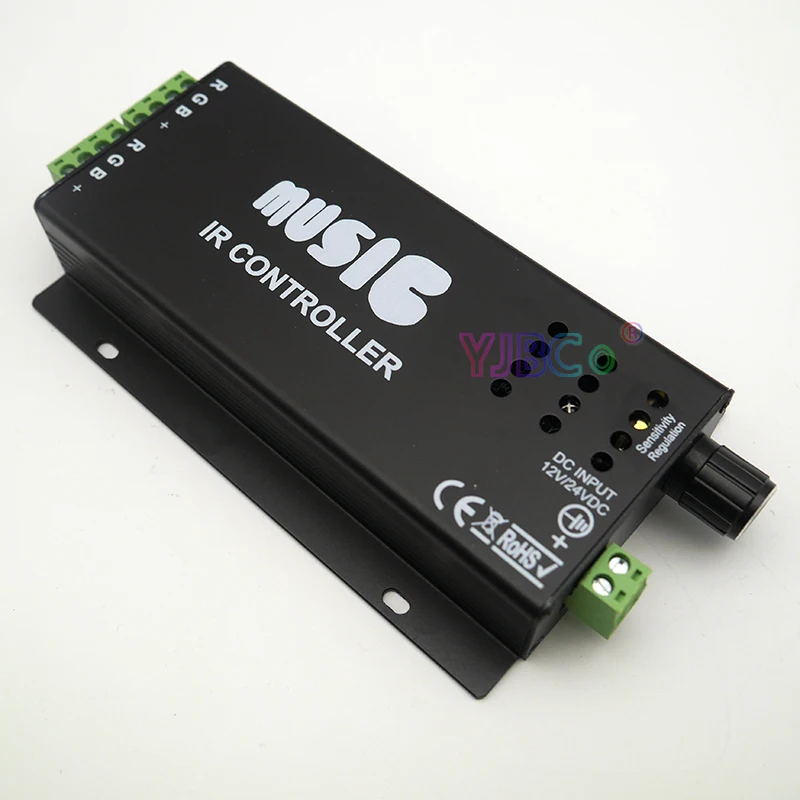 

Music 2.4G RGB Controller DC 12V 24V Sound Sensitive dimmer with 24 Keys IR wireless Remote for 5050 3528 SMD led Strip Light