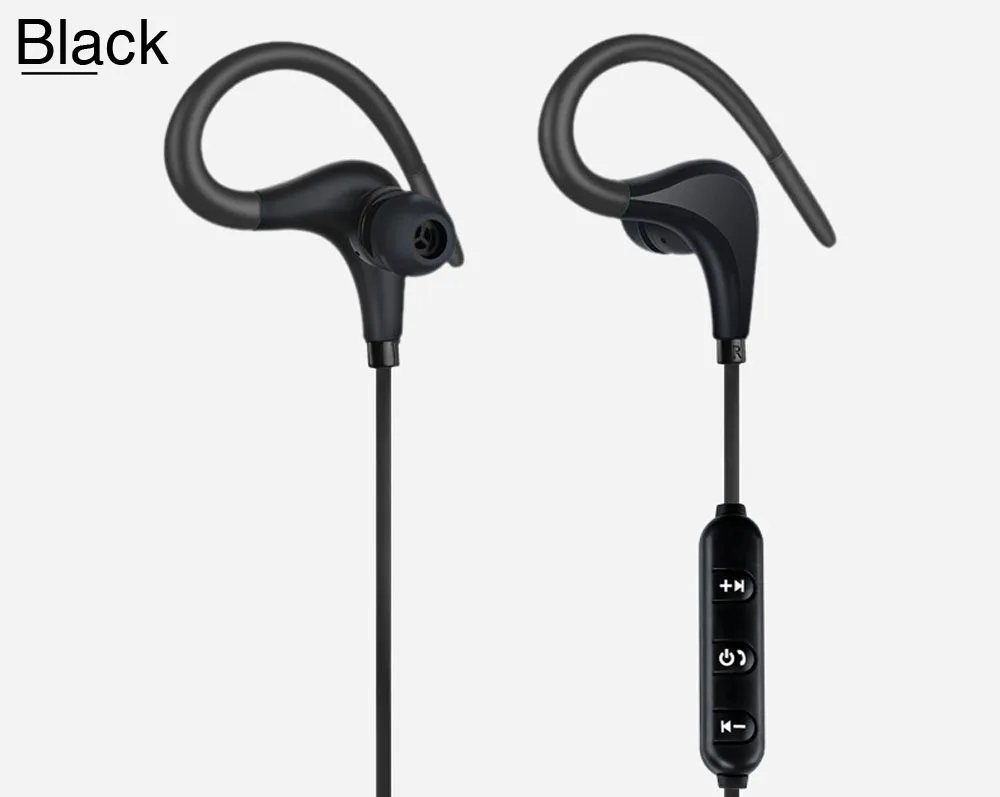Черный BT-01, беспроводные bluetooth наушники, спортивные наушники для бега, шейные наушники, наушники с микрофоном для iPhone 8X7, samsung s6 s8, huawei, android phone - Цвет: Черный