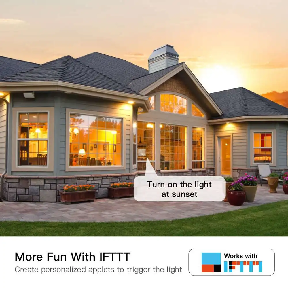 Смарт-светильник MoesHouse SS01S US WiFi управление через приложение Smart Life работает Alexa Google Home для голосового управления не требуется концентратор