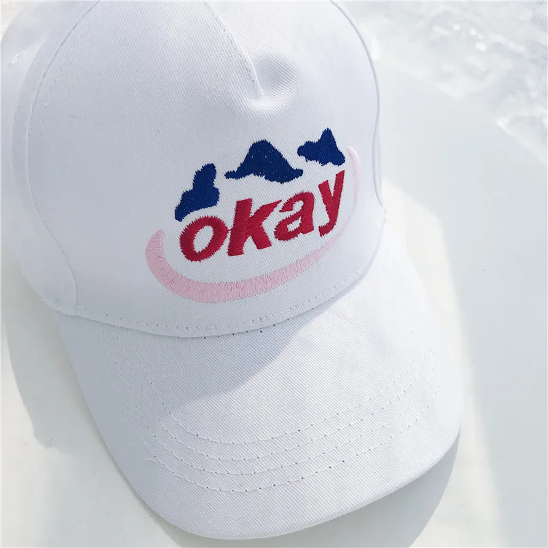 Женская бейсбольная кепка с надписью Ins OK Корейская летняя белым утиным языком