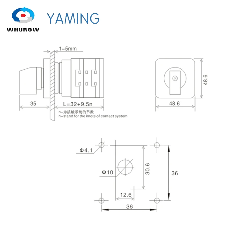 Поворотный кулачковый переключатель 3 положения с ключом 2 полюса 690 В 20 А