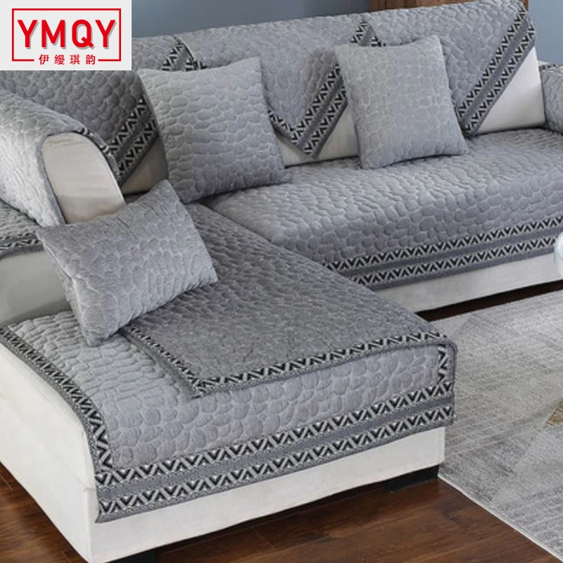 YMQY Europe Style Cotton Fabric Sofa Cover Soft Slip Resistant Couch Slipcover Seat Towel Leather Corner CoversH | Дом и сад