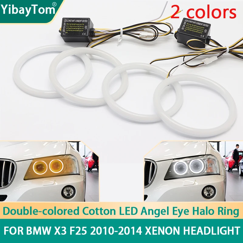 

SMD Cotton Light Switchback LED Angel Eye Halo Ring DRL Kit For BMW X3 F25 2010 2011 2012 2013 2014 xenon headlight Accessories