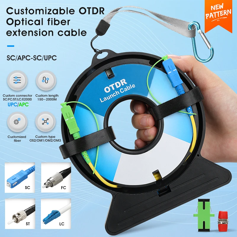 

Бесплатная доставка, OTDR Кабельная коробка, уничтожитель мертвых зон, волоконные кольца 500 м, волоконно-оптический OTDR Launch SM 1310/1550nm SC/APC SC/UPC