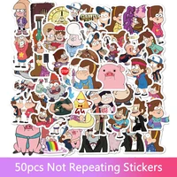 50pcs funny anime gravity falls sticker for car laptop luggage motorcycle skateboard decal kids toy sticker