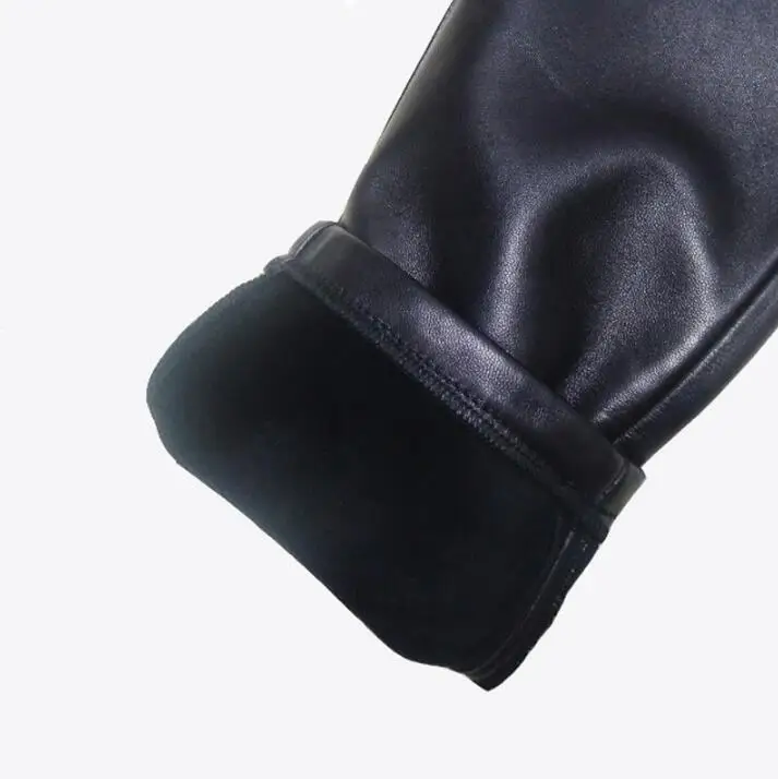

leather Winter Genuine new Korean women's trousers sheep skin feet high waist plus velvet thickening pencil pants