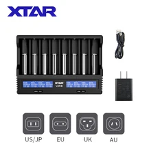 XTAR VC8 Battery Charger QC3.0 Fast Charging Type-C Input Max 3A 1.2V NI-MH AAA AA 3.6V Li-ion Battery 10400-26650 18650 Charger