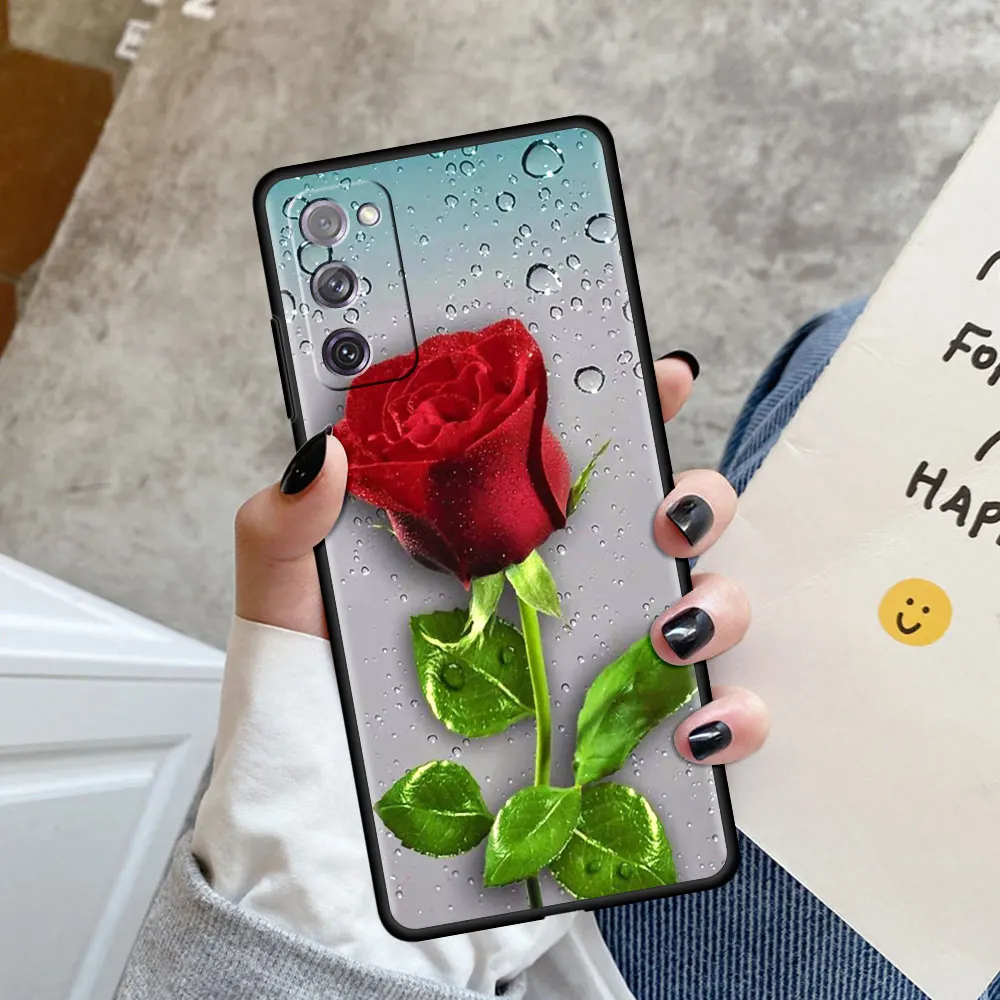 

Luxury Roses Flowers Case Cover For Samsung S20 FE S21 Ultra Phone Capa for Galaxy S10 S10e S9 S8 Plus S7 Edge Soft Funda