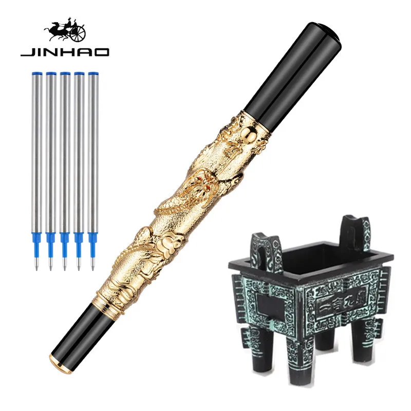 

High Quality Jinhao Dragon Ballpoint Pen Novelty Luxurious Exquisite Ball Pen Office Supplies Stationery Caneta De Luxo