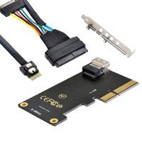 xiwai pci e 3 0 4 0 to sff 8654 slimline sas card adapter to sff 8639 u 2 u2 nvme pcie ssd cable for mainboard ssd