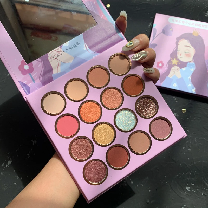 16 Цвет тени для век с блестками матовое стекло перламутровым эффектом длительный