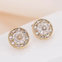 de137 fashion refined grace noble 4a zircon ring flower stud earrings girlfriend gift party banquet woman jewelry earrings 2021