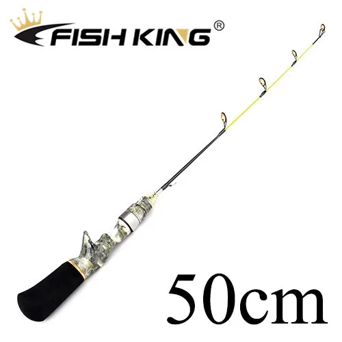 FISH KING, 50 см, 60 см, зимняя удочка для подледной рыбалки, 3,6: 1, катушка для подледной рыбалки, С. В., 10-20 г, удочка для зимней подледной рыбалки - Цвет: 50cm-rod