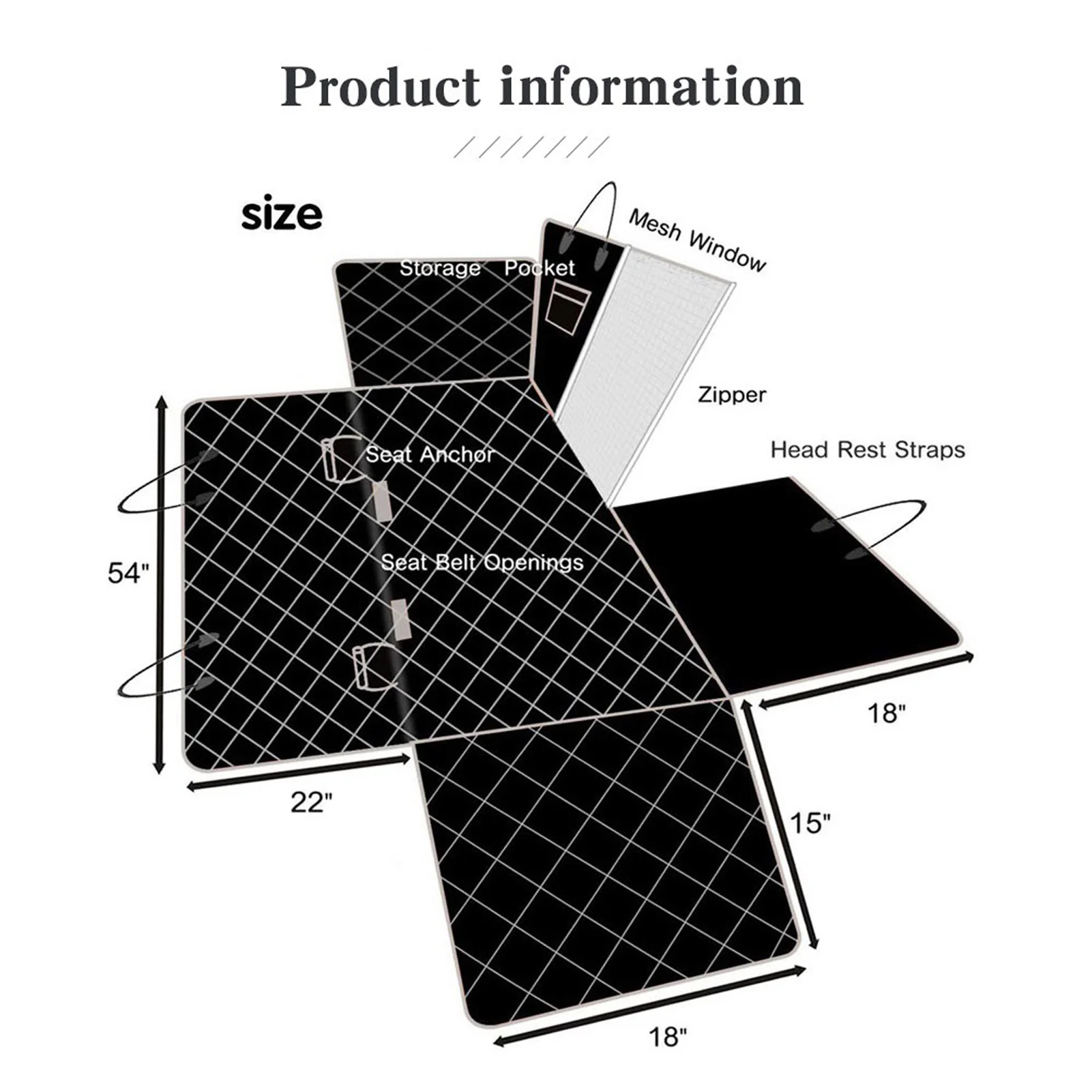 

Dog Seat Cover Waterproof Nonslip Car Backseat Cover with Pockets