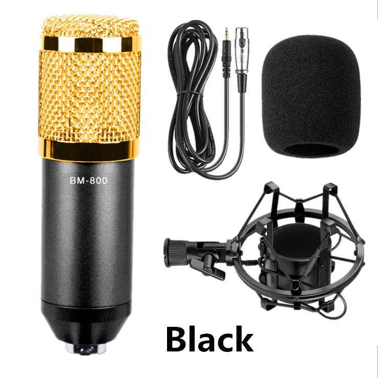Package1 Black BM800 караоке микрофон студия Конденсатор mikrofon KTV BM 800 микрофон для радио braodcasing поет и записывает компьютер bm-800 - Цвет: Package1 Black