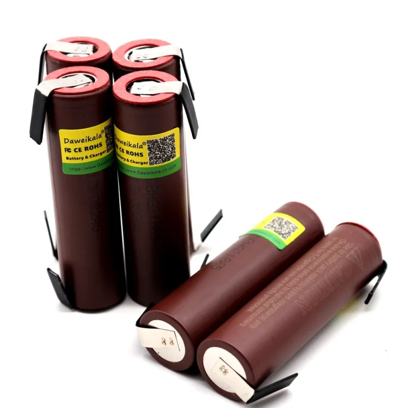 Новая батарея 18650 HG2 3000mAh с полосками спаянные батареи для отверток 30A высокий ток+ DIY никель inr18650 hg2