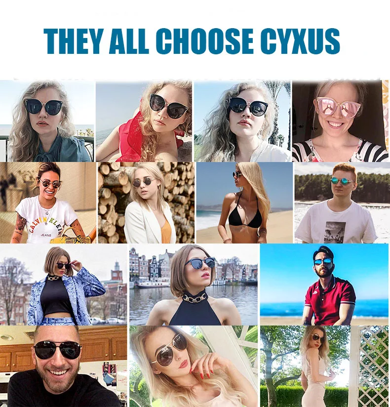 Cyxus трендовый дизайн поляризованные солнцезащитные очки UV400 Защита объектива для мужчин и женщин очки 1830