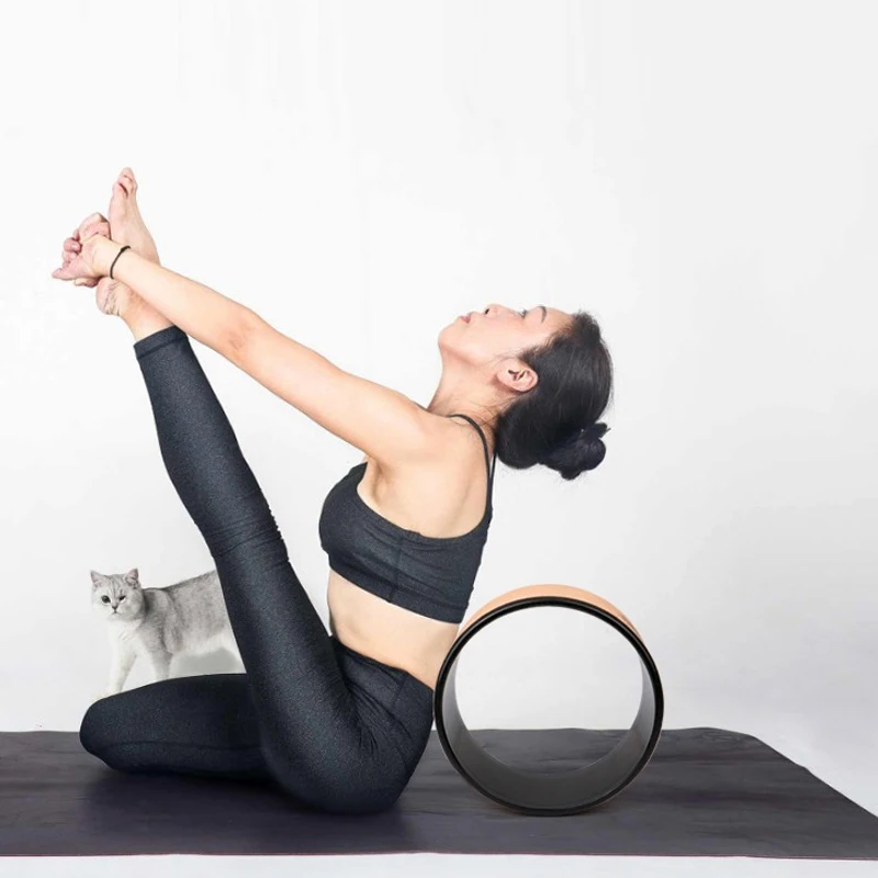 Колесо для йоги из натуральной пробки профессиональные пилатные спортивные