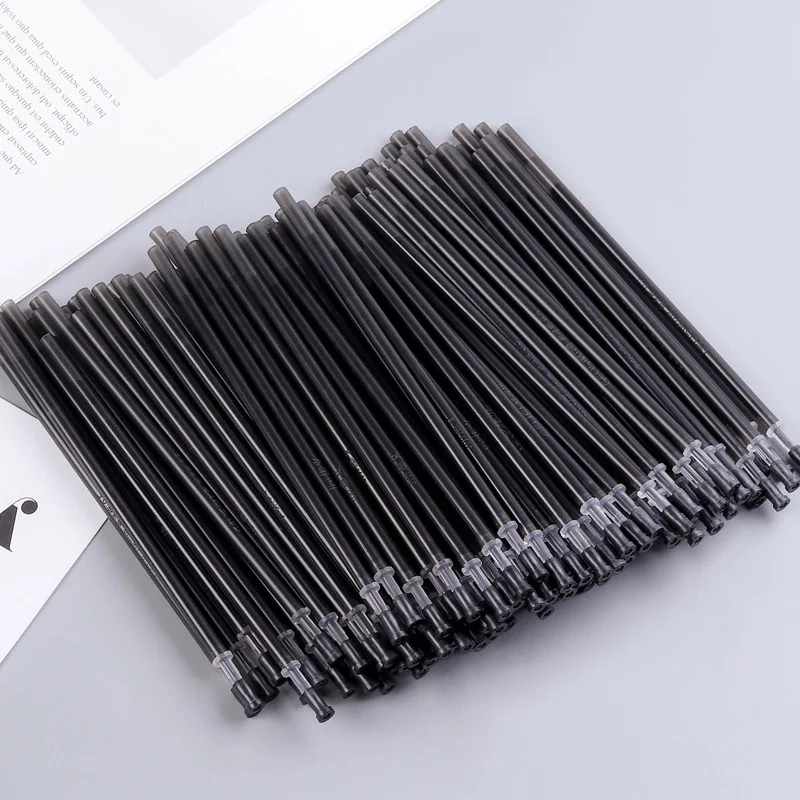 100Pcs/Set Erasable Gel Pen 0.5mm Erasable Pen Refill Rod Blue Black Ink Washable Handle For School Stationery Office Writing