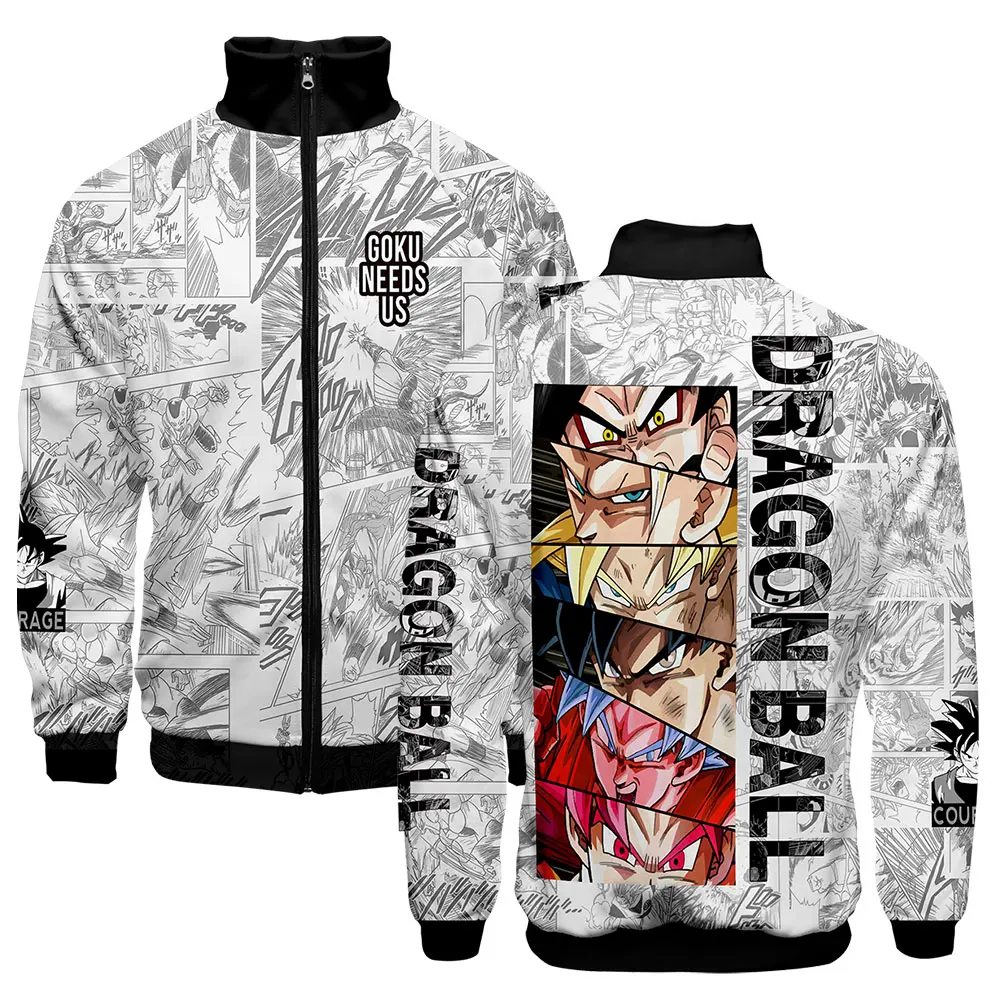 

Japanese Anime Goku Jacket Men Long Sleeve Hoodie Tracksuits Hip Hop Harajuku Fashion Men's Zip Jacket