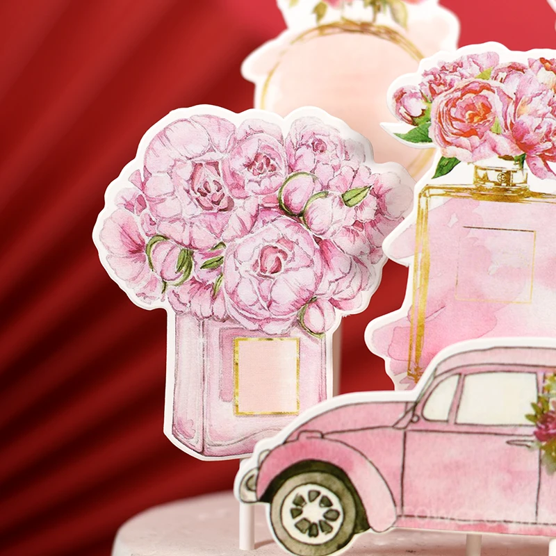 Cakelove Свадебный кекс топпер для торта духи цветок автомобиль картон украшение