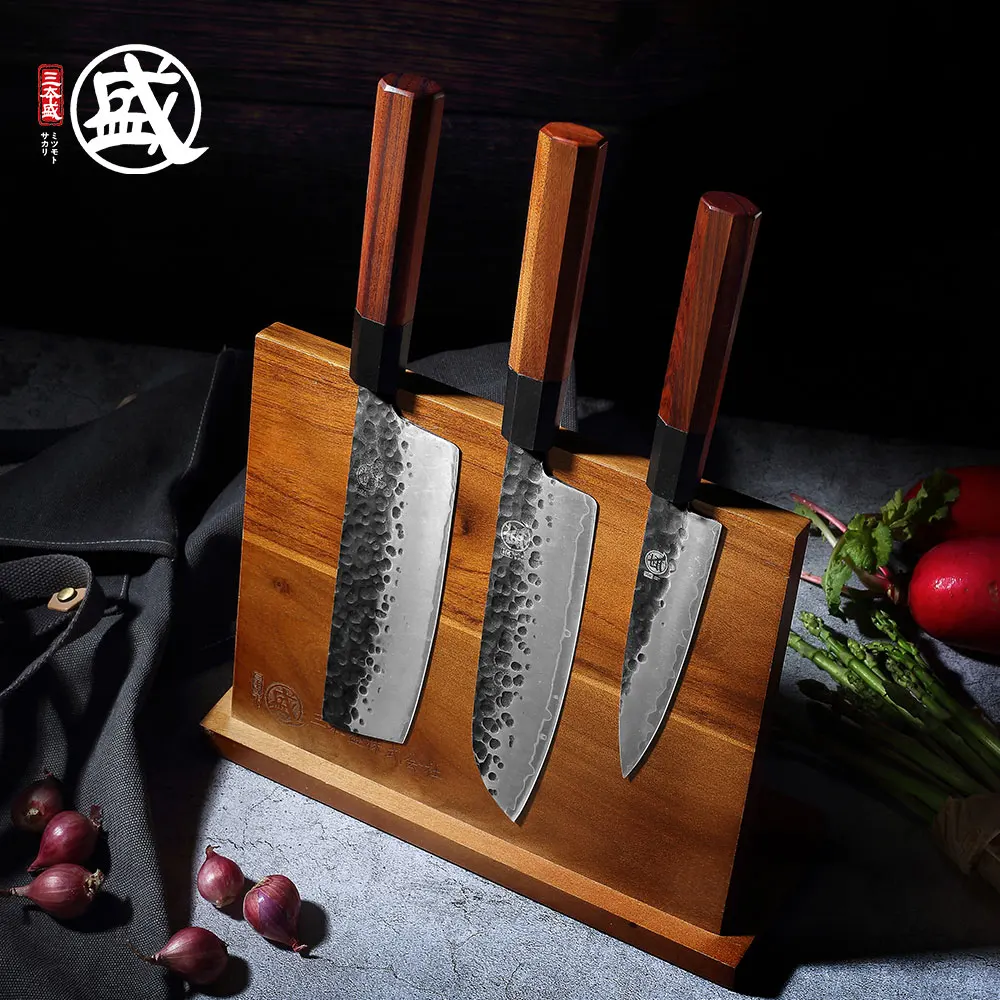 MITSUMOTO SAKARI деревянный магнитный держатель для ножей из акации с мощным магнитом