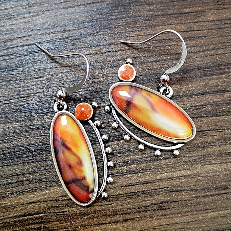 

Vintage Pendientes Snails Resin Stone Drop Earrings Delicate Handmade Hook Dangle Earrings Brincos Mujer Z3D354