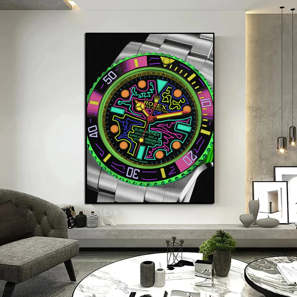 Современные роскошные часы Картина на холсте деловые настенные художественные