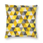 Модная наволочка с геометрическим рисунком серого и горчичного цвета, домашний декоративный двухсторонний чехол с 3D рисунком лимона и желтого цвета для дивана