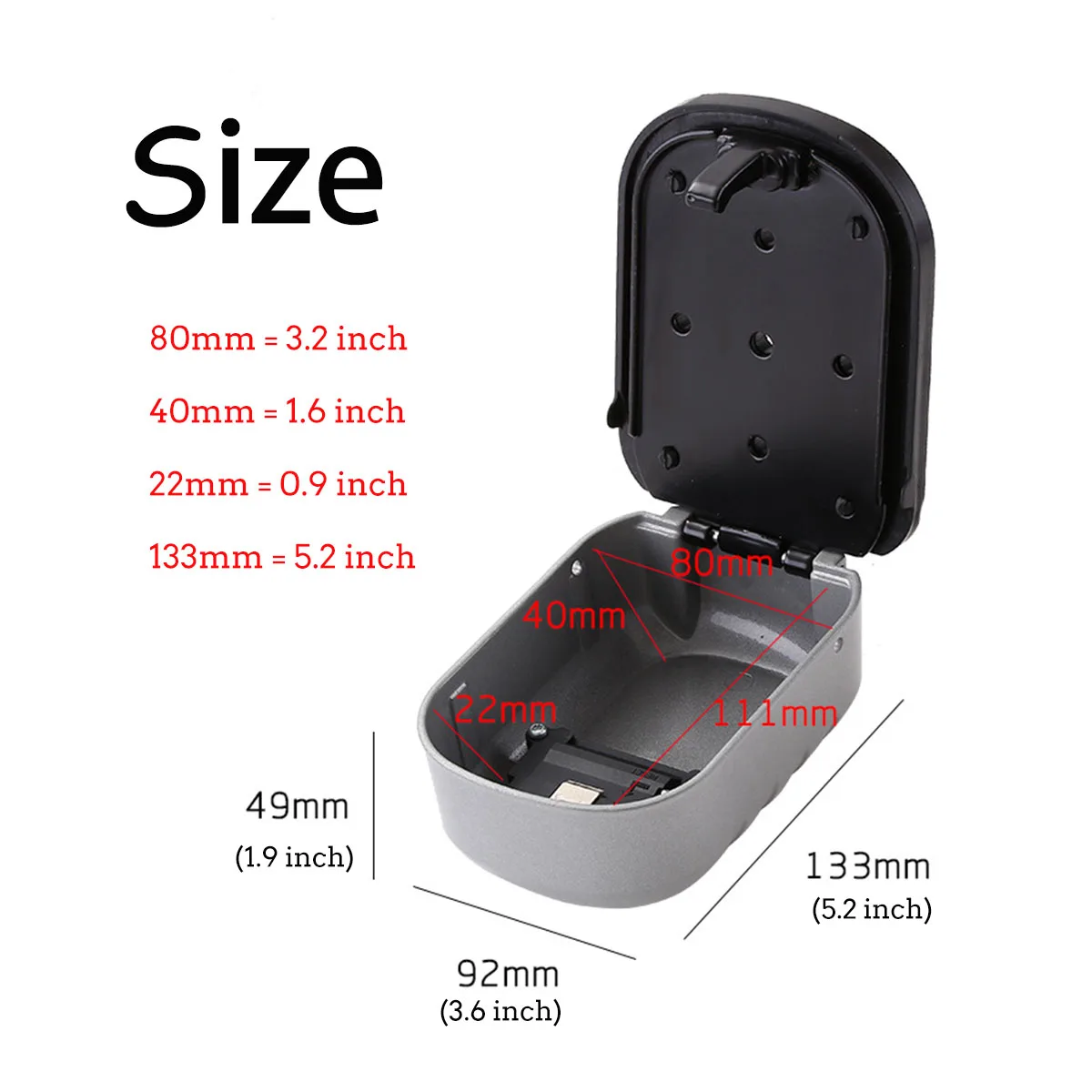 

Weatherproof Key Safe Box 4 Digit Combination Key Storage Lock Box Wall Mounted Password Lock For Indoor Outdoor