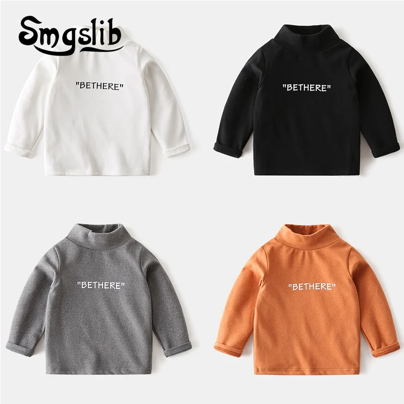 

Kids Shirts 2021 Autumn Winter T-shirts For Children Childrens Boys T-shirt Cotton thick warm Top Kids Clothing for boys clothes