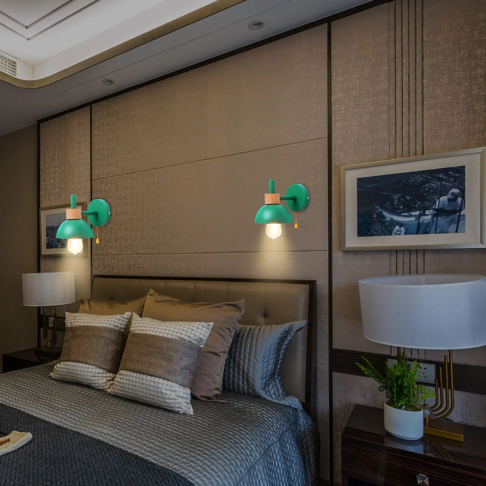 

Nordic Style Thread Hanging Macaron Round Bulb Wall Lamp Light Comes Own Accessory Package With E27 Screw Mouth For Home Hotel