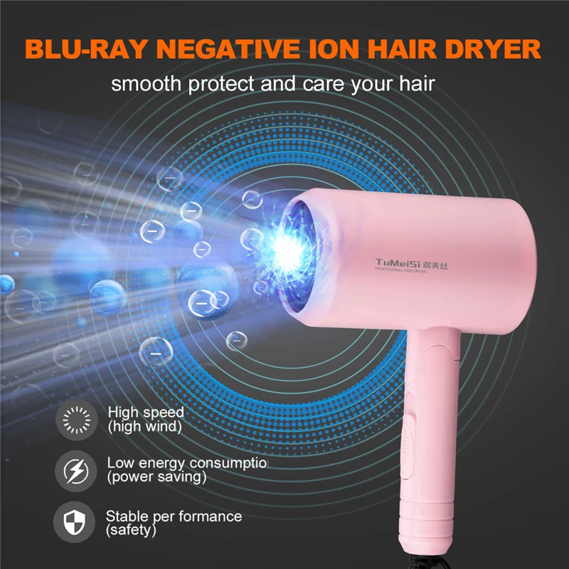 

Mini Anion Hair Blow Dryer Professional Strong Wind Cold Hot Dryer Powerful Electric Quick Hairdryer For Hair Salon Traveling