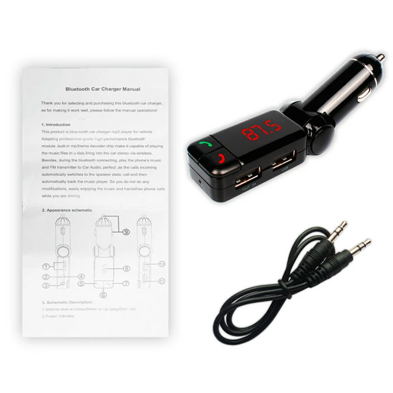 Bluetooth FM передатчик беспроводной MP3 плеер Автомобильный Комплект двойной USB