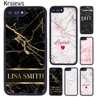 Персональный мраморный золотистый чехол для iPhone 7 8 plus 11 12 13 Pro X XR XS Max Samsung S8 S9 S10