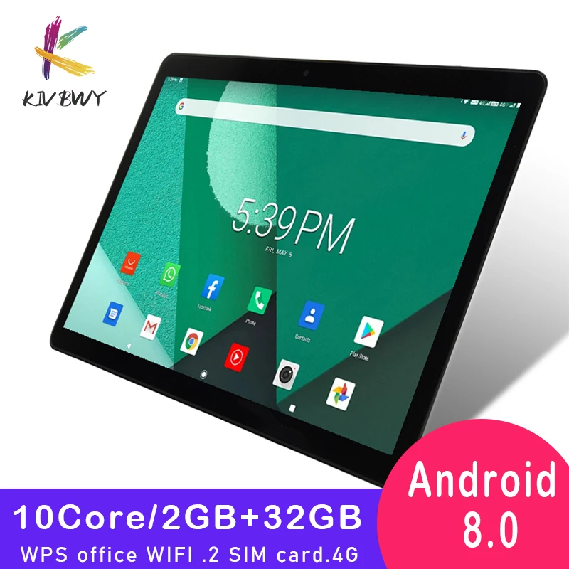 KIVBWY в наличии 10 1 inch tablet PC 2 ГБ + 32 1280*800 ипсл 2SIM карты 4 аппарат не привязан к