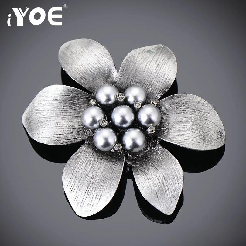 Женская Брошь с бусинами IYOE Винтажная брошь в ретро стиле австрийским кристаллом
